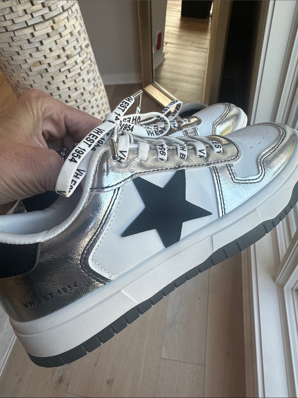 Vintage Havana Silver and Black Low-Top Sneakers - Picture 3 of 8